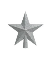 Estrella para la Copa del Pino Plata Brillo | Adorno de Navidad Elegante

