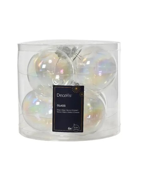 Bola Navideña de Cristal Transparente 8 cm | Adorno Elegante para Decoración Navideña