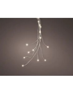 Luces Racimo MicroLED 110 cm Blanco Cálido Cable Plata Iluminación Decorativa