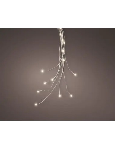 Luces Racimo MicroLED 110 cm Blanco Cálido Cable Plata Iluminación Decorativa