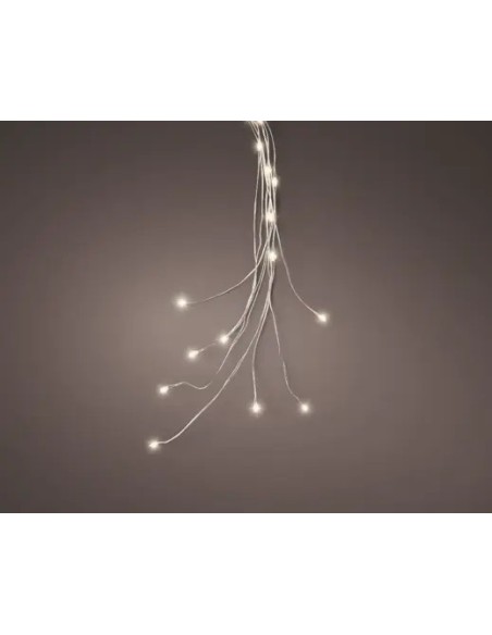 Luces Racimo MicroLED 110 cm Blanco Cálido Cable Plata Iluminación Decorativa