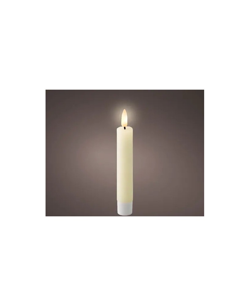 Vela LED Crema 2.2x14.5 cm Iluminación Realista Segura y Decorativa