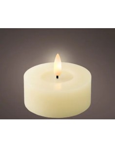 Vela LED Crema D7xH6 cm con Luz Blanca Cálida | Decoración Segura y Elegante