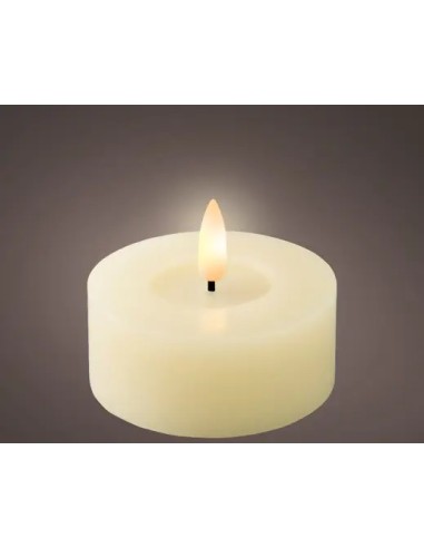 Vela LED Crema D7xH6 cm con Luz Blanca Cálida | Decoración Segura y Elegante