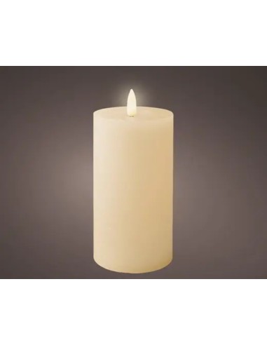 Vela LED Crema D7xH15 cm con Luz Blanca Cálida | Decoración Segura y Elegante