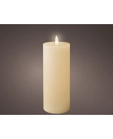 Vela LED 7x19 cm Crema con Luz Blanco Cálido | Decoración Segura y Elegante