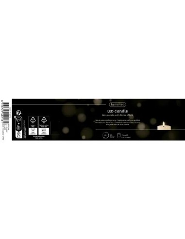 Vela LED 7x19 cm Crema con Luz Blanco Cálido | Decoración Segura y Elegante