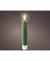 Vela LED Verde 2.2x14.5 cm con Luz Realista | Decoración Segura y Elegante