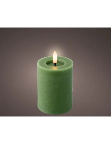 Vela LED Verde 7x11.2 cm Efecto Llama Realista Iluminación Segura