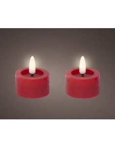 Vela LED Roja Compacta 4.4x5.2 cm Luz LED Llama Parpadeante Decoración Segura