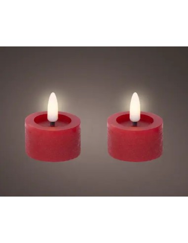 Vela LED Roja Compacta 4.4x5.2 cm Luz LED Llama Parpadeante Decoración Segura
