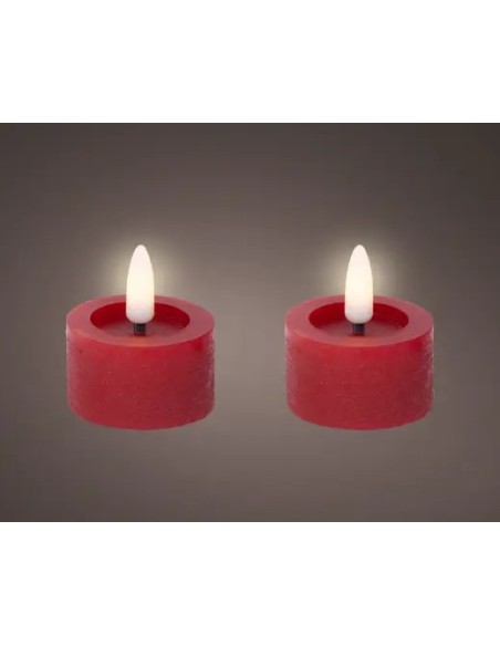 Vela LED Roja Compacta 4.4x5.2 cm Luz LED Llama Parpadeante Decoración Segura
