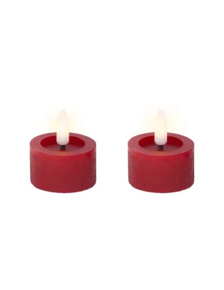 Vela LED Roja Compacta 4.4x5.2 cm Luz LED Llama Parpadeante Decoración Segura