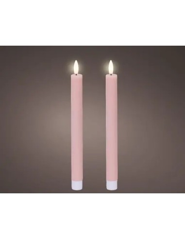 Vela LED Rosa 2.2x24.5 cm con Efecto Llama Realista  Decoración Segura y Elegante