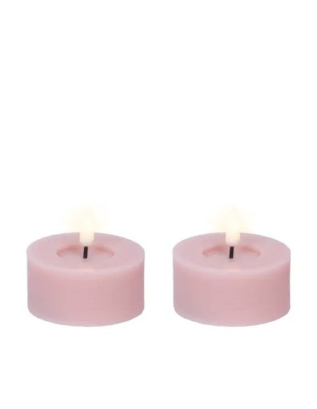 Vela LED Rosa 7x6 cm con Efecto Llama Realista para Decoración Interior