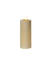 Vela LED Oro 7x19 cm Efecto Llama Realista Decoración Interior