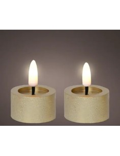 Vela LED Oro 4.4x5.2 cm Efecto Llama Realista Iluminación Decorativa