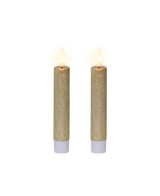 Vela LED Oro 2.2x14.5 cm Efecto Llama Realista Decoración Interior
