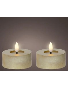 Vela LED Oro 7x6 cm con Efecto Llama Realista | Decoración Segura y Elegante