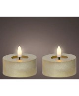 Vela LED Oro 7x6 cm con Efecto Llama Realista | Decoración Segura y Elegante