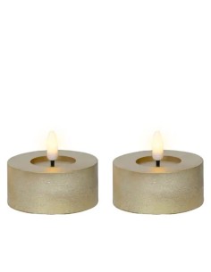 Vela LED Oro 7x6 cm con Efecto Llama Realista | Decoración Segura y Elegante 2