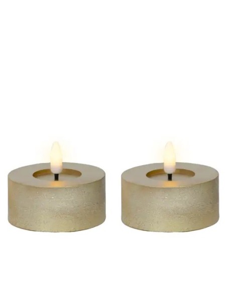 Vela LED Oro 7x6 cm con Efecto Llama Realista | Decoración Segura y Elegante