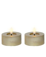 Vela LED Oro 7x6 cm con Efecto Llama Realista | Decoración Segura y Elegante