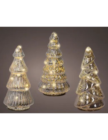 Árbol de Microleds Plata 9x17.5 cm Iluminación Decorativa Moderna