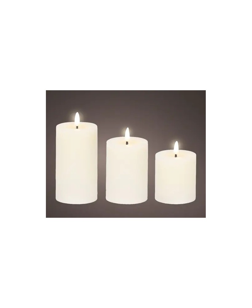 Vela LED crema 7x15 cm luz realista decoración segura y elegante