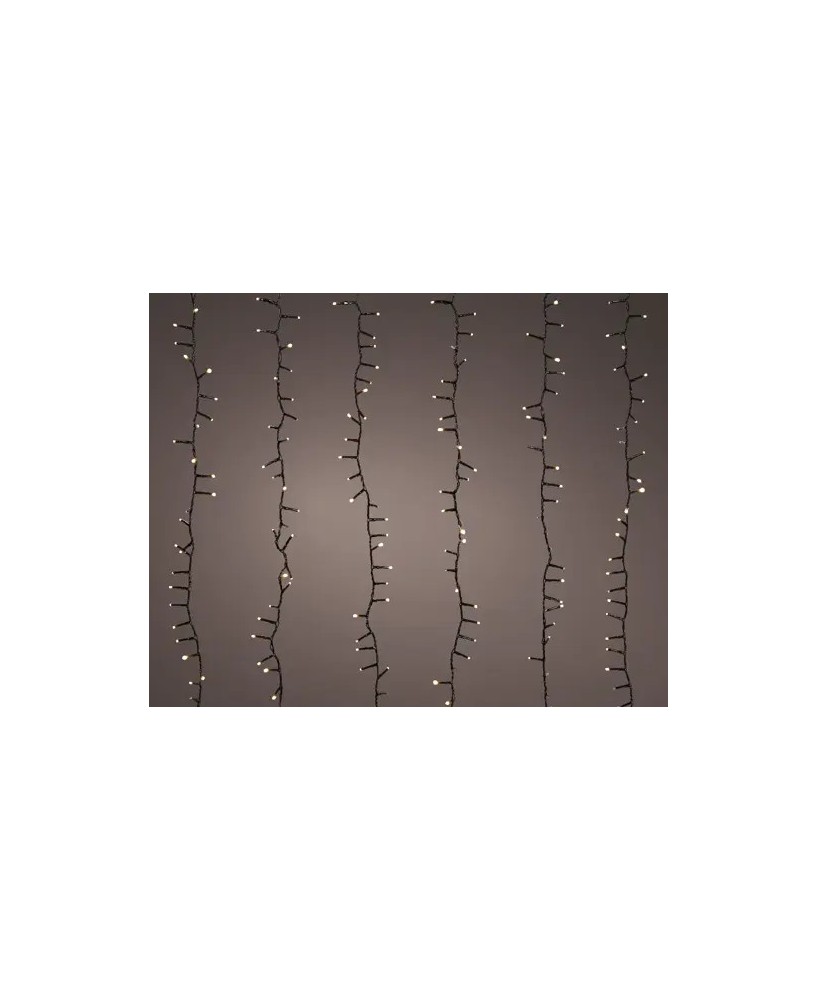 Cascada de Estrellas LED Oro 200 cm Iluminación Elegante y Festiva