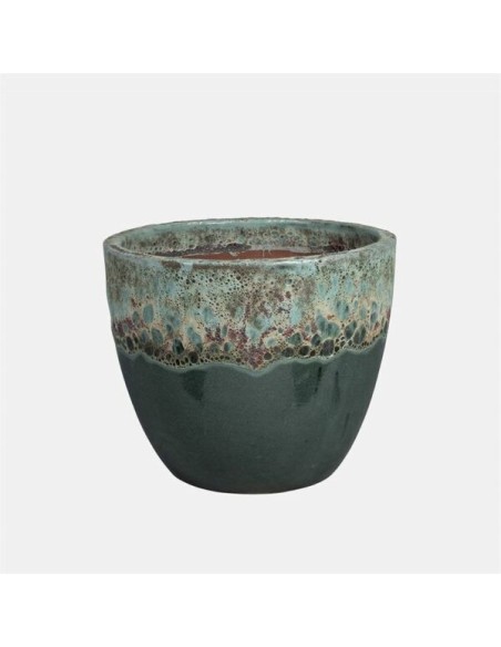 Maceta Campana Antic Glazed Mixta Verde 46x41cm  Elegancia y Durabilidad

