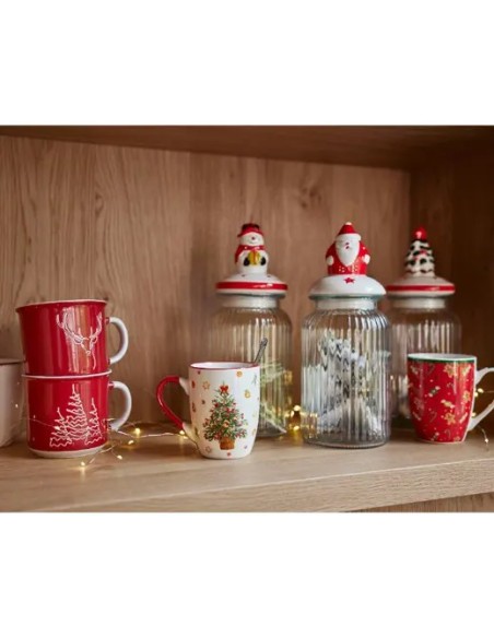 Taza de Porcelana Roja D25xH20.5 cm | Decorativa y Funcional  Endanea Garden