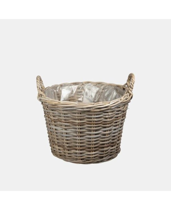 Basket Baina Natural 35x25cm  Cesto de Mimbre Hecho a Mano para Decoración y Organización

