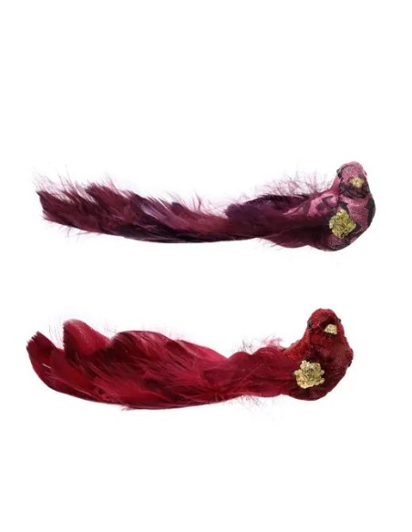 Pájaro decorativo con lentejuelas y clip | Decoración navideña elegante