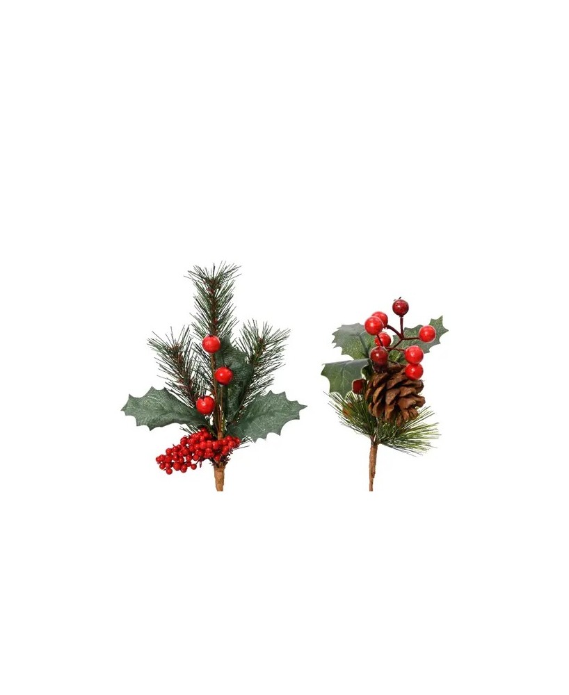 Rama Mariposa Verde y Roja D8xH22 - Decoración Floral | Endanea Garden