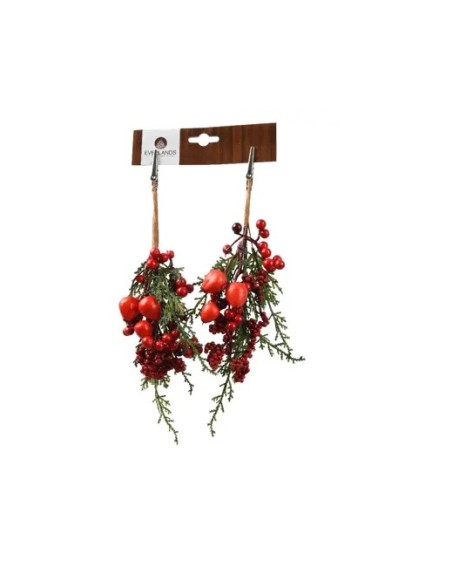 Clip de Bayas Grandes Verde Rojo 25 cm para Decoración Floral | Endanea Garden