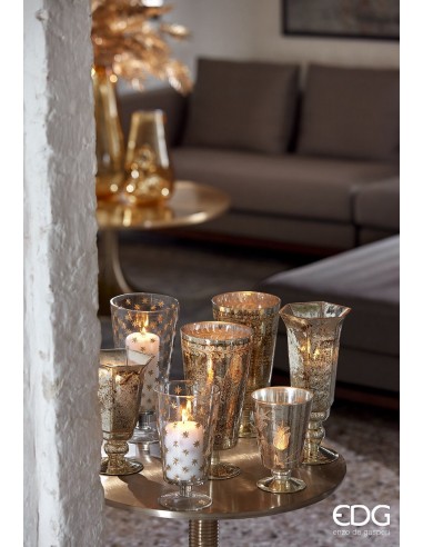 Jarrón Copa de Hojas Oro 17 cm Decoración Elegante y Sofisticada