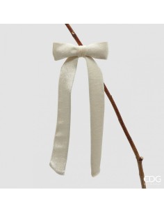 Clip Lazo de Terciopelo Ivory H30xL13xC5 Accesorio Decorativo Elegante