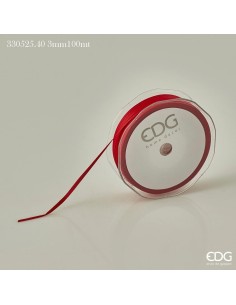 Cinta de Envoltorio Nastro Doppio Raso Roja 3 mm 100 metros elegante y satinada