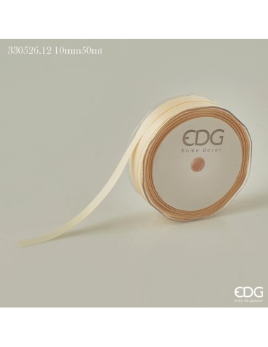Cinta de Envoltorio Nastro Doppio Raso Ivory 10 mm 50 metros para regalos y decoración