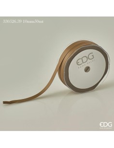 Cinta de Envoltorio Nastro Doppio Raso Marrón Claro 10mm 50m elegante y satinada