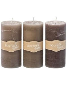 VELA PILAR GRIS PARAFINA15X7 CM