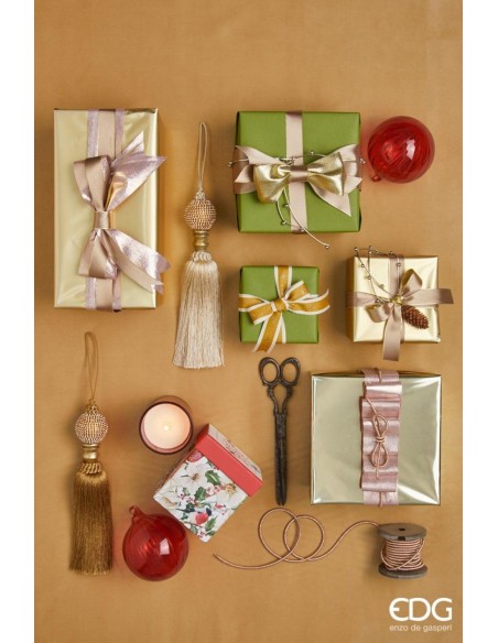 Cinta Nastro Classic Ivory Oro 10mm x 10m para Decoración y Regalos | Endanea Garden