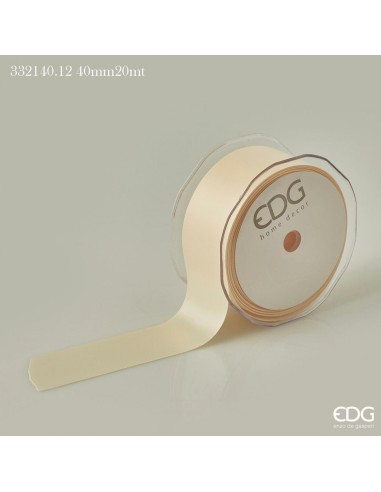 Cinta Nastro Doppio Raso Ivory 40mm 20mt elegante para envoltorios y decoraciones