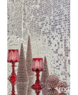Cortina de brillo segmentos plata 30x30 cm para eventos y fiestas