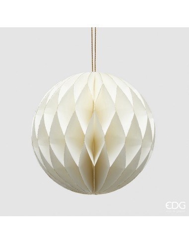 Bola colgante origami blanca 12 cm decoración moderna y elegante