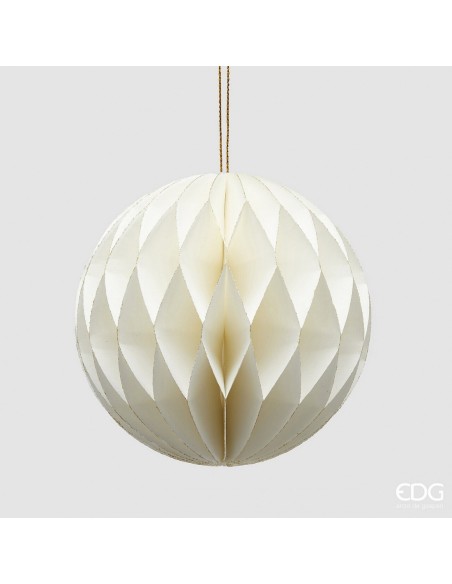 Bola colgante origami blanca 12 cm decoración moderna y elegante