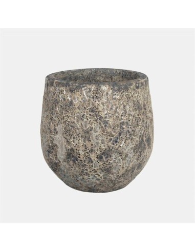 Maceta Campana Round Antic Glazed Stone 23x21 cm | Elegancia y Durabilidad en Piedra

