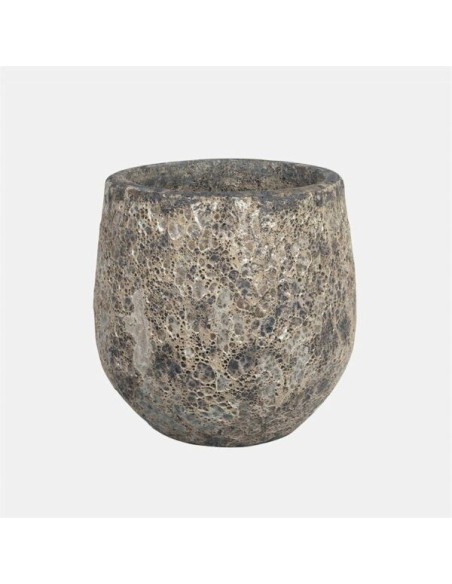 Maceta Campana Round Antic Glazed Stone 23x21 cm | Elegancia y Durabilidad en Piedra

