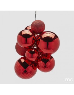 Bola Colgante Micromix Roja Decorativa 20 cm Acabado Brillante